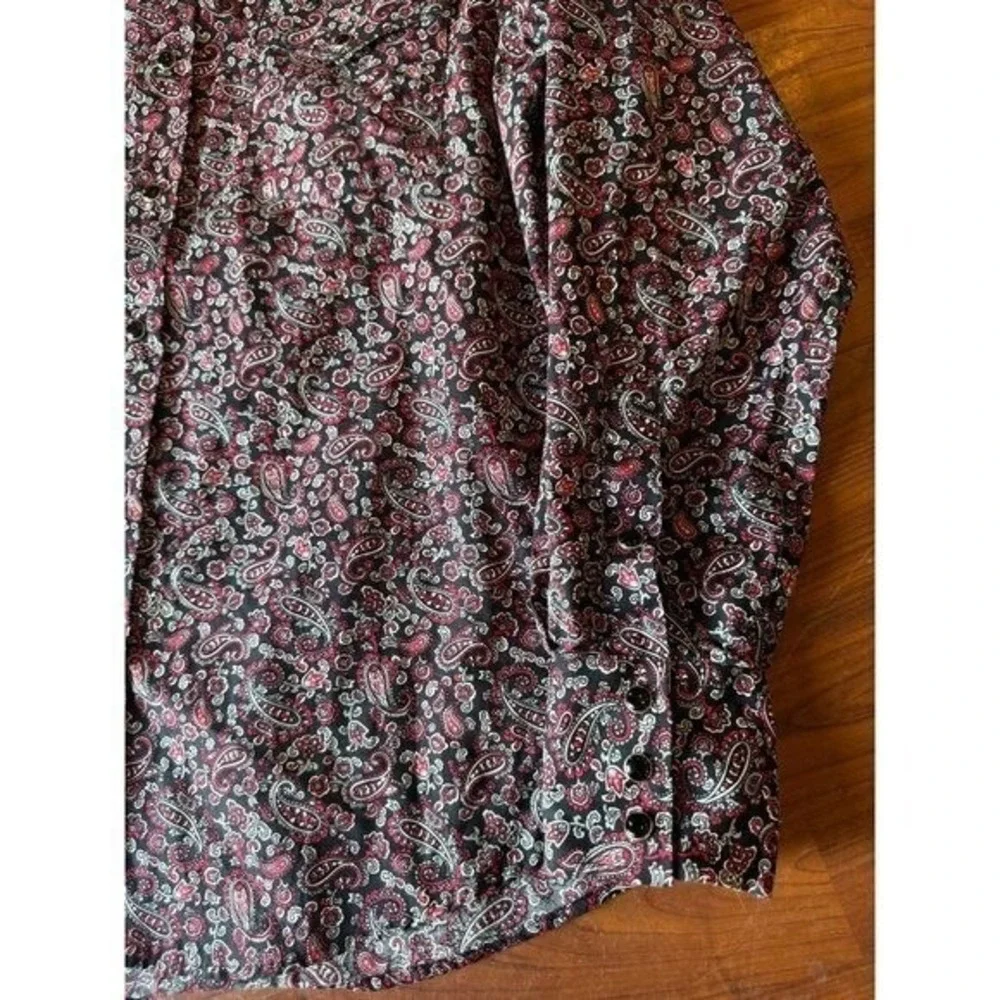 Rodeo Clothing Co Mens Red Black Paisley Western Button Up‎ Shirt Medium M |K1